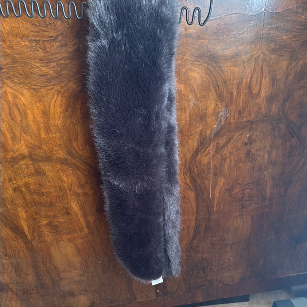 Luxurious Black Fur Scarf